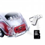 Wholesale Crystal Clear Beetle Style Design Taxi Car Portable Bluetooth Speaker WS1937 for Phone, Device, Music, USB (White)