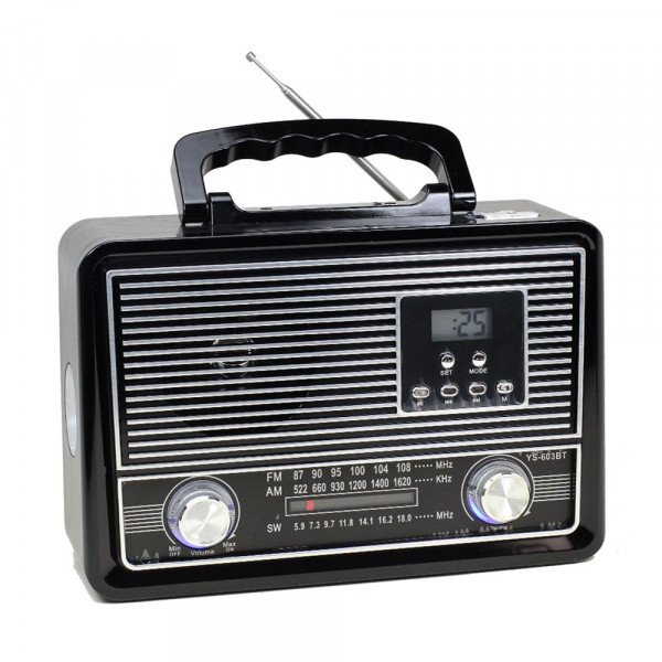 Wholesale Large Retro Classic Design AM FM Radio Portable Bluetooth Speaker YS603BT (Silver)