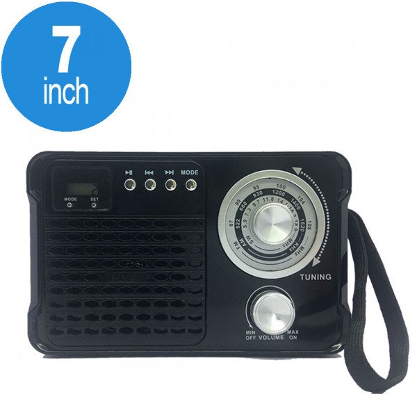 Wholesale AM, FM, SW Radio Bluetooth Wireless Speaker with Micro SD, Flash Drive Slot, Aux Port, Flash Light (Black)