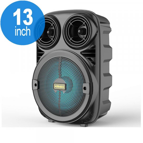 Wholesale Carry To Go Handle Large LED Portable Wireless Bluetooth Speaker with Microphone and Wireless Remote KMS3381 (Black)