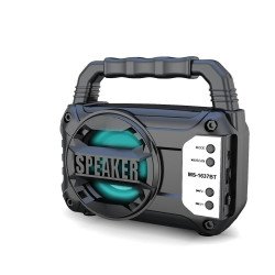 Carry Handle RGB Color LED Light Portable Loud Bluetooth Wireless Speaker MS1637 (Black)