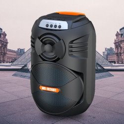 Fashion Round Design Large RGB Color LED Light Portable Loud Bluetooth Wireless Speaker MS1926 (Black)