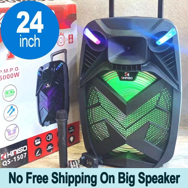 Wholesale Trolley Carry LED Portable Bluetooth Speaker with Microphone and Remote QS1507 (Black)