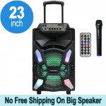Trolley Carry LED Portable Bluetooth Speaker with Microphone and Remote QSA1205 (Black)