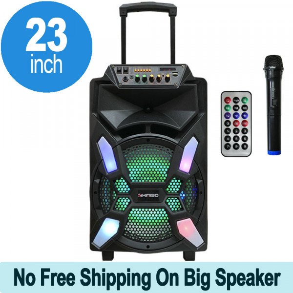 Wholesale Trolley Carry LED Portable Bluetooth Speaker with Microphone and Remote QSA1205 (Black)