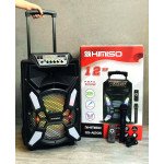 Wholesale Trolley Carry LED Portable Bluetooth Speaker with Microphone and Remote QSA1205 (Black)
