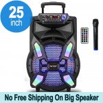 Trolley Carry LED Portable Bluetooth Speaker with Microphone and Remote QSA1505 (Black)