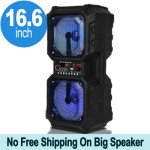 Wholesale Dumbbell Design Large LED Portable Bluetooth Speaker with Microphone and Wireless Remote QS212 (Black)