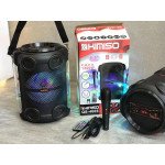 Wholesale Drum Design RGB Color Light Karaoke Wireless Bluetooth Speaker with Microphone and Remote QS4606 (Black)