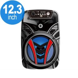 Cool Design Carry Handle Large LED Trolley Portable Wireless Bluetooth Speaker QS610 (Black Red) Cool Design Carry Handle Large LED Trolley Portable Wireless Bluetooth Speaker QS610 (Black Red)