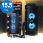 Wholesale Tower Design Large LED Portable Bluetooth Speaker with Microphone and Wireless Remote QS6681 (Black)