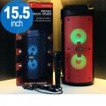 Wholesale Tower Design Large LED Portable Bluetooth Speaker with Microphone and Wireless Remote QS6681 (Red)