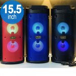 Wholesale Tower Design Large LED Portable Bluetooth Speaker with Microphone and Wireless Remote QS6681 (Blue)