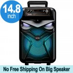 Wholesale Futuristic Design Carry Handle Large LED Portable Wireless Bluetooth Speaker QS824 (Black)