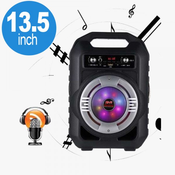 Wholesale Heavy Duty Jukebox LED Light Portable Bluetooth Speaker with Handle CS1 (Black)