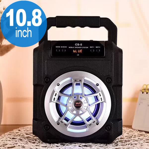 Wholesale Loud Boom Box LED Light Portable Bluetooth Speaker with Handle CS5 (Black)