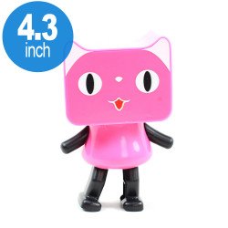 Smart Music Dancing Cat Portable Bluetooth Speaker with Strap Cute Cat (Pink)