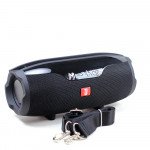 Wholesale Drum Style Loud Portable Bluetooth Speaker with Phone Holder and Long Strap E14+ (Blue Gray)