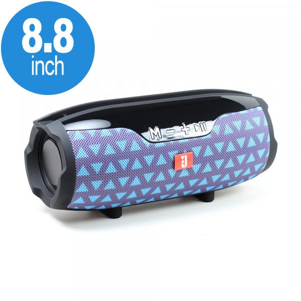 Wholesale Drum Style Loud Portable Bluetooth Speaker with Phone Holder and Long Strap E14+ (Blue Gray)