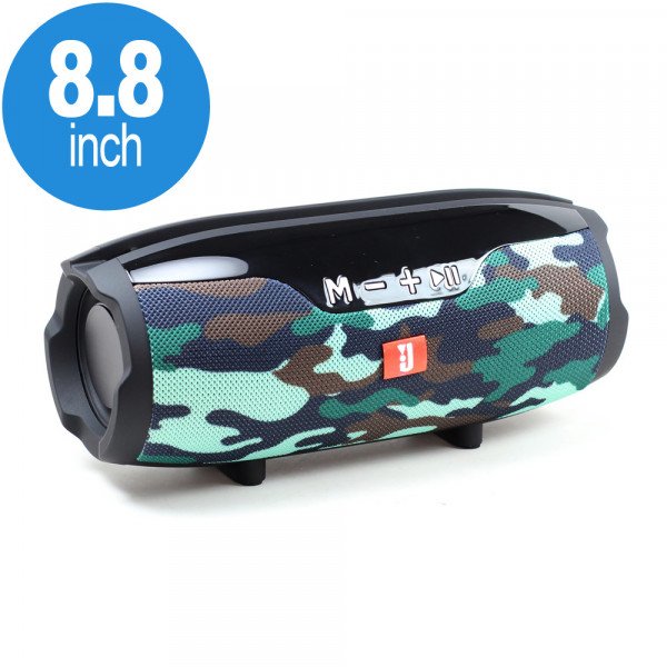 Wholesale Drum Style Loud Portable Bluetooth Speaker with Phone Holder and Long Strap E14+ (Camo)