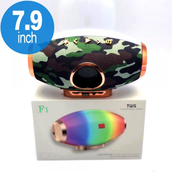 Wholesale Premium Rainbow LED Light Portable Bluetooth Speaker F1 (Camo)