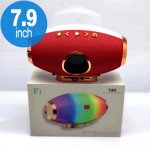 Wholesale Premium Rainbow LED Light Portable Bluetooth Speaker F1 (Red)