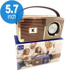 Retro On The Go Radio Style Portable Bluetooth Speaker K25 (Gold)