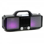 Wholesale Full LED Light Portable Bluetooth Speaker with Carry Handle KMSE86 (Silver)