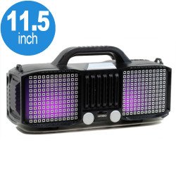 Full LED Light Portable Bluetooth Speaker with Carry Handle KMSE86 (Silver)