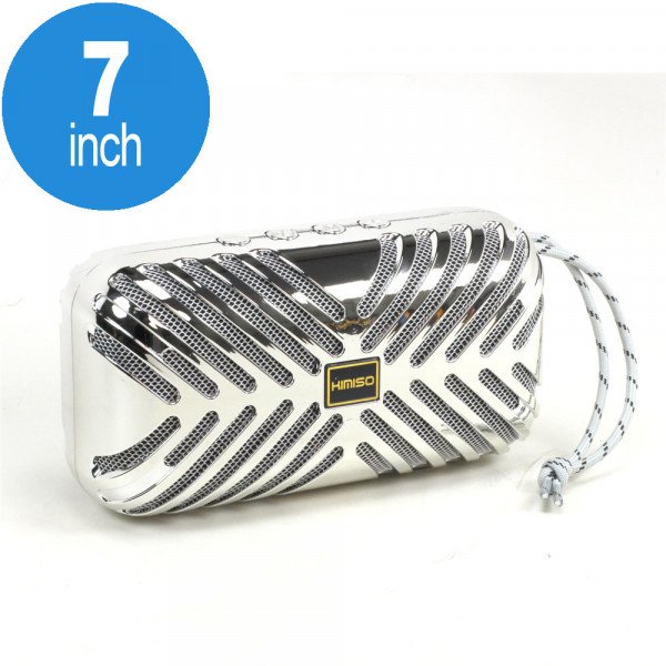 Wholesale Glossy Mesh Design Portable Bluetooth Speaker KMS101 (Silver)