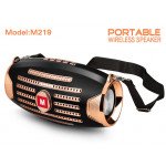 Wholesale Glossy Design Power Sound Bluetooth Speaker with Carry Strap M219 (Black)