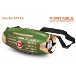 Wholesale Glossy Design Power Sound Bluetooth Speaker with Carry Strap M219 (Green)