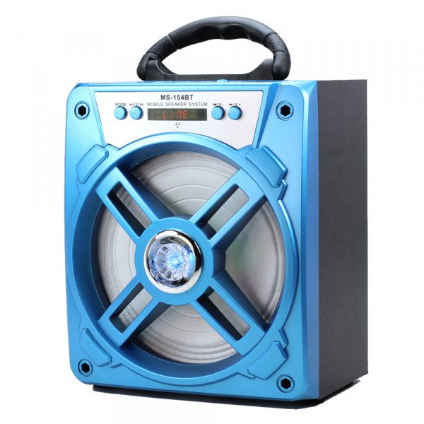 Wholesale LED Light Medium Woofer Portable Bluetooth Speaker MS154BT (Blue)