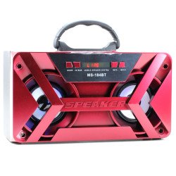 LED Large Outdoor Subwoofer Portable Bluetooth Speaker 184BT (Red)