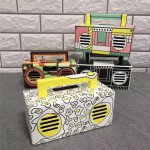 Wholesale Retro Boombox Artistic Design Portable Bluetooth Speaker with Handle MY810BT (Black)