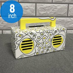 Retro Boombox Artistic Design Portable Bluetooth Speaker with Handle MY810BT (White)