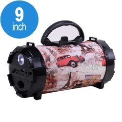 Flash Light Button Cool Design Portable Bluetooth Speaker with Handle and Holder PT2 (London Pink)