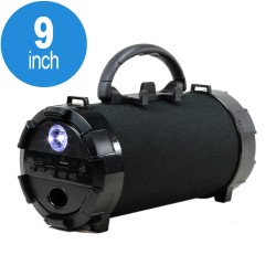 Flash Light Button Cool Design Portable Bluetooth Speaker with Handle and Holder PT2 (Black)