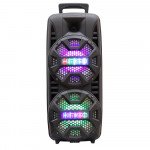 Wholesale LED High Tall Portable Carry Handle Bluetooth Speaker with Microphone and Remote QS210 (Black)