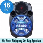 Cool Flashing LED Trolley Portable Bluetooth Speaker with Microphone and Remote QS2801 (Blue)