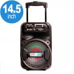 Wholesale Large Trolley LED Portable Bluetooth Speaker with Microphone and Remote QS810 (Black)