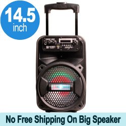 Large Trolley LED Portable Bluetooth Speaker with Microphone and Remote QS810 (Black)