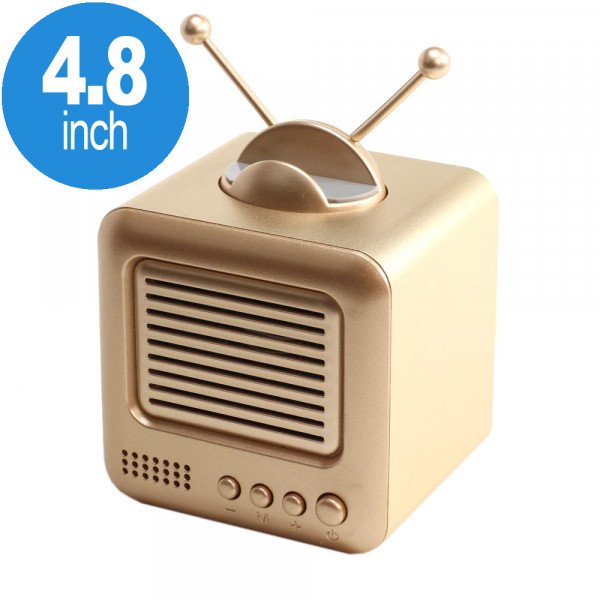 Wholesale Retro TV Design Heavy Bass Portable Bluetooth Speaker S117 (Gold)