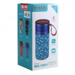 Wholesale Circular Shape Portable Bluetooth Speaker with Selfie Shutter Button WS1851 (Blue)