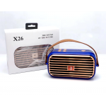 Wholesale Retro Boom Box Radio Style Portable Bluetooth Speaker X26 (Blue)