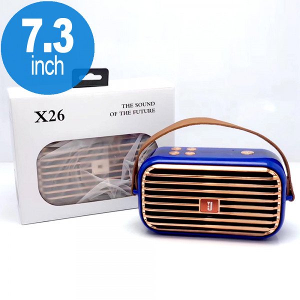 Wholesale Retro Boom Box Radio Style Portable Bluetooth Speaker X26 (Blue)