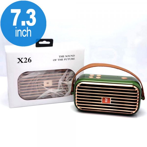 Wholesale Retro Boom Box Radio Style Portable Bluetooth Speaker X26 (Green)