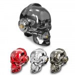 Wholesale Golden Tooth Glossy Skull Skeleton Portable Bluetooth Speaker with Stand Feature (Silver)