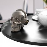 Wholesale Golden Tooth Glossy Skull Skeleton Portable Bluetooth Speaker with Stand Feature (Blue)