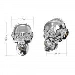 Wholesale Golden Tooth Glossy Skull Skeleton Portable Bluetooth Speaker with Stand Feature (Silver)